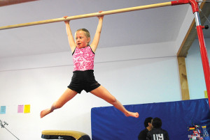 Ruby Morrison shows off her Star Shape hang skill.